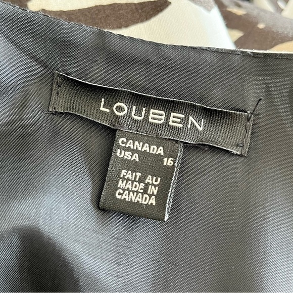 Louben Tropical Leaf Print Sleeveless Dress Size 16 - Picture 11 of 13